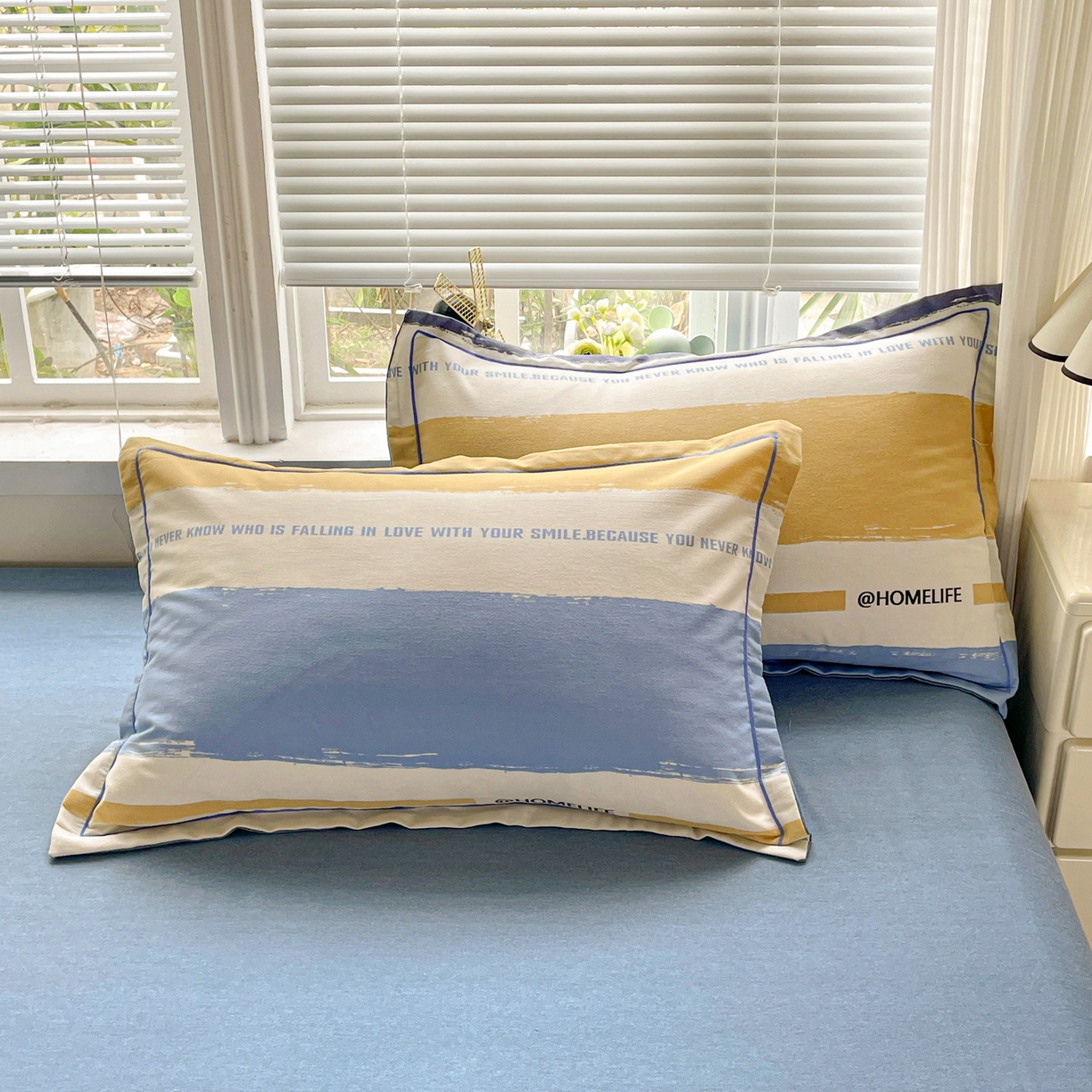 91家纺网 家纺一手货源 找家纺 （总）纽缦家纺 2025新款全棉纯棉磨毛印花单品枕套 枕套单件