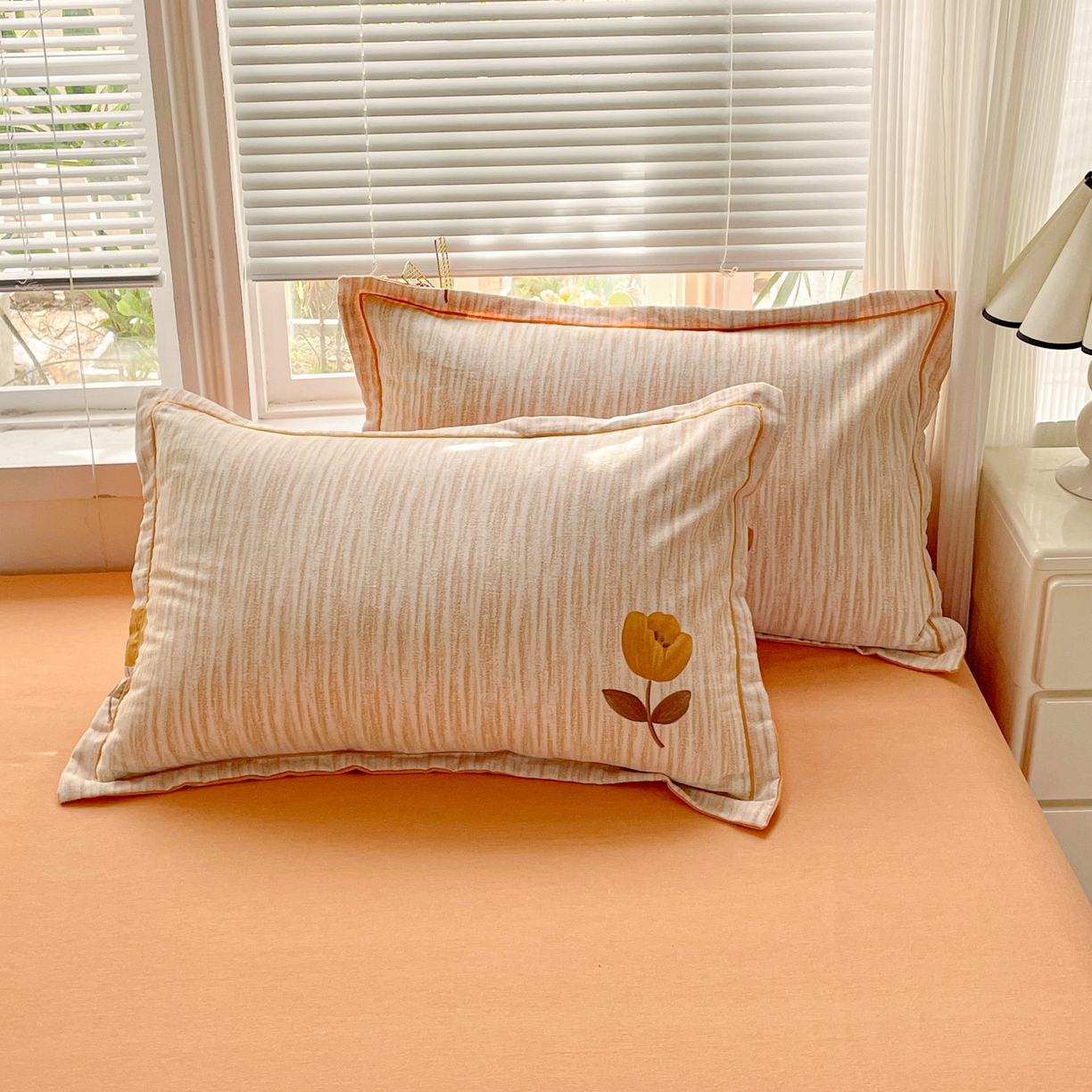 91家纺网 家纺一手货源 找家纺 纽缦家纺 2025新款全棉纯棉磨毛印花单品枕套 枕套单件 多洛塔咖