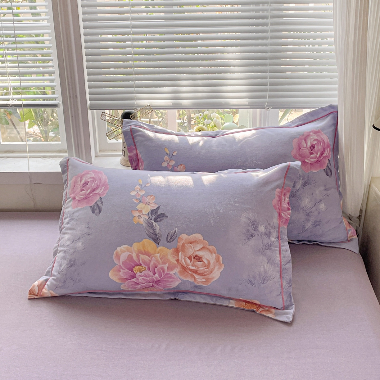 91家纺网 家纺一手货源 找家纺 （总）纽缦家纺 2025新款全棉纯棉磨毛印花单品枕套 枕套单件