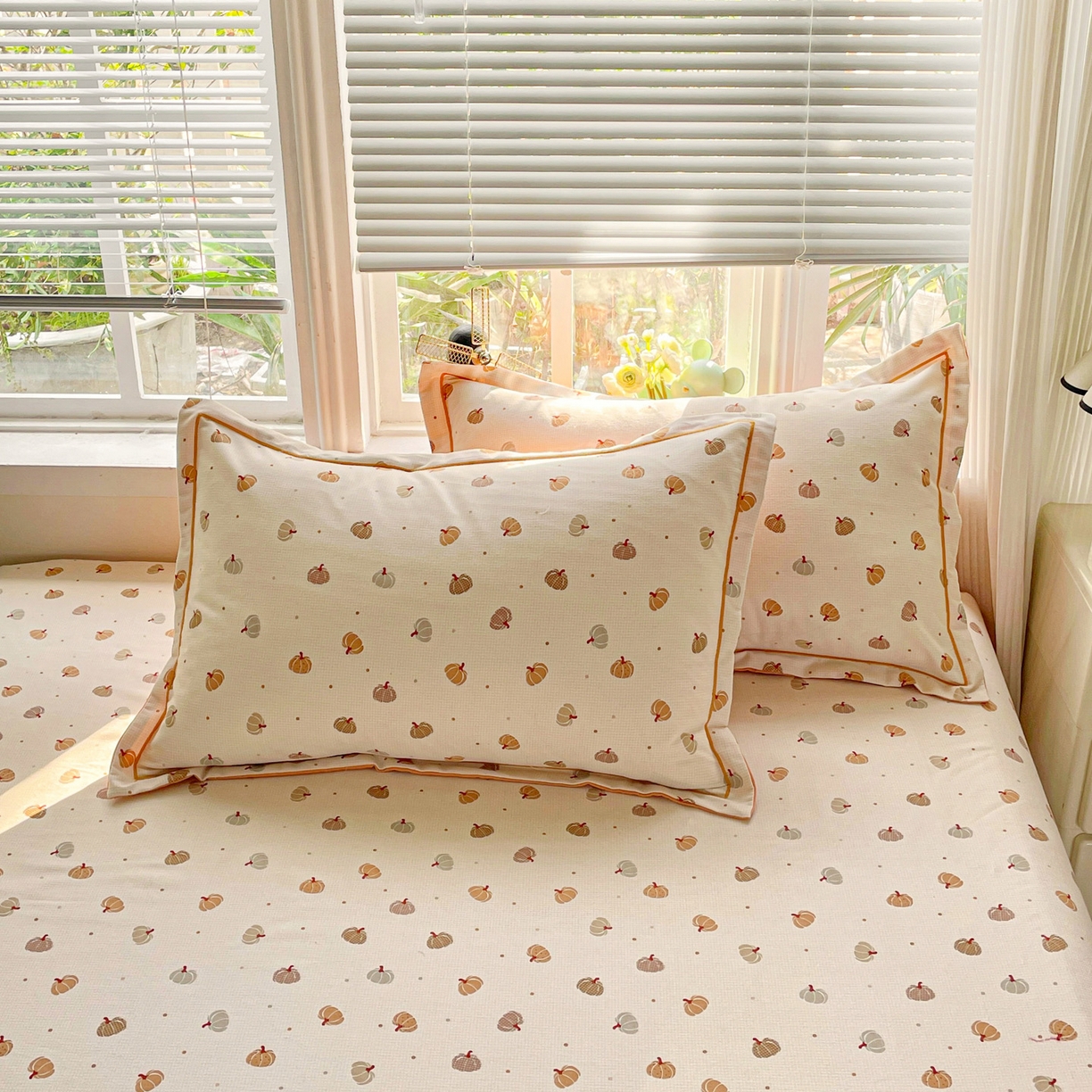 91家纺网 家纺一手货源 找家纺 纽缦家纺 2025新款全棉纯棉磨毛印花单品枕套 枕套单件 贝贝南瓜米