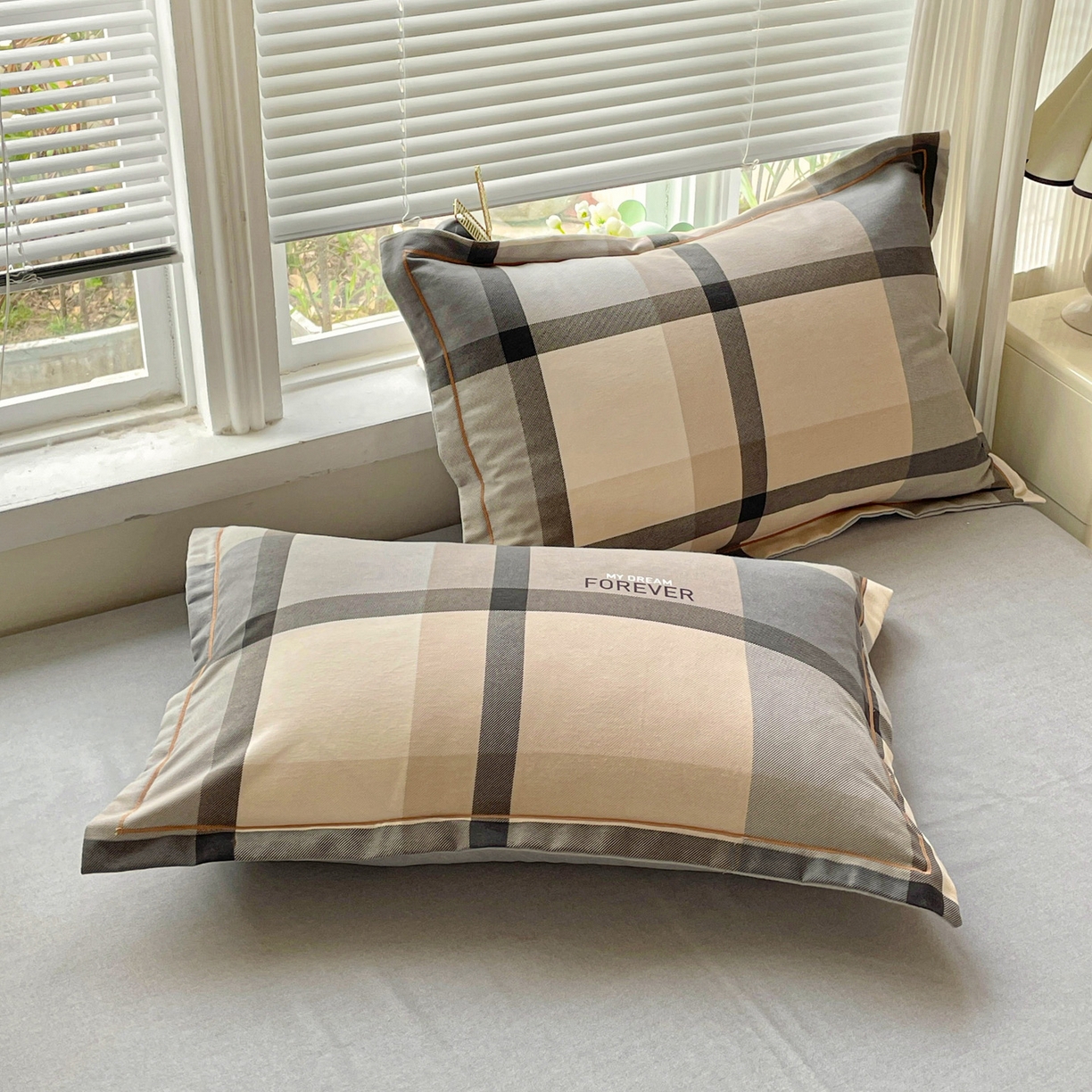 91家纺网 家纺一手货源 找家纺 纽缦家纺 2025新款全棉纯棉磨毛印花单品枕套 枕套单件 曼迪咖