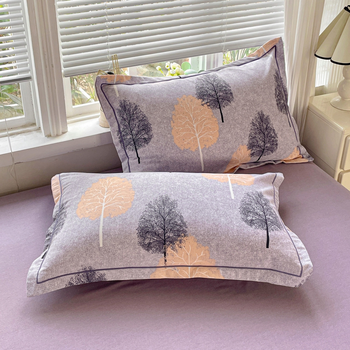 91家纺网 家纺一手货源 找家纺 纽缦家纺 2025新款全棉纯棉磨毛印花单品枕套 枕套单件 秘境森林蓝