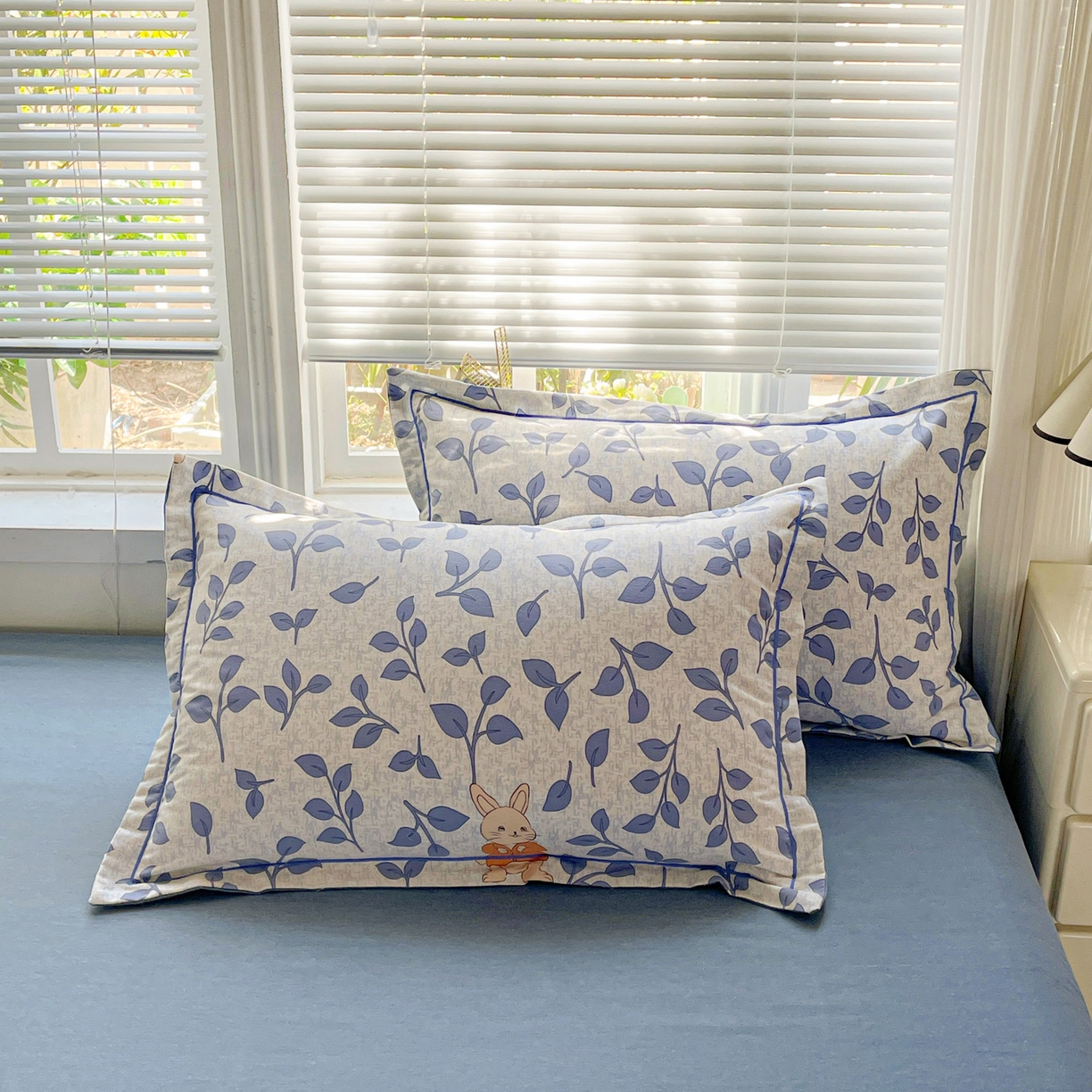 纽缦家纺 2025新款全棉纯棉磨毛印花单品枕套 枕套单件 童画小兔