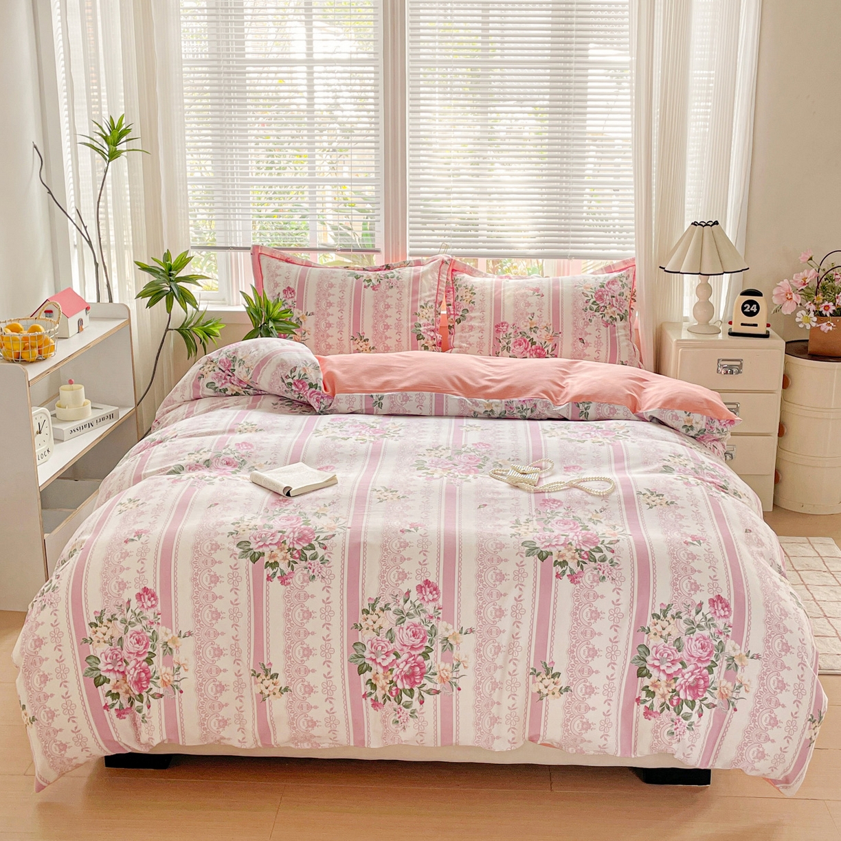 91家纺网 家纺一手货源 找家纺 纽缦家纺 2025新款全棉纯棉磨毛印花单被套 被套单件 法芙娜粉