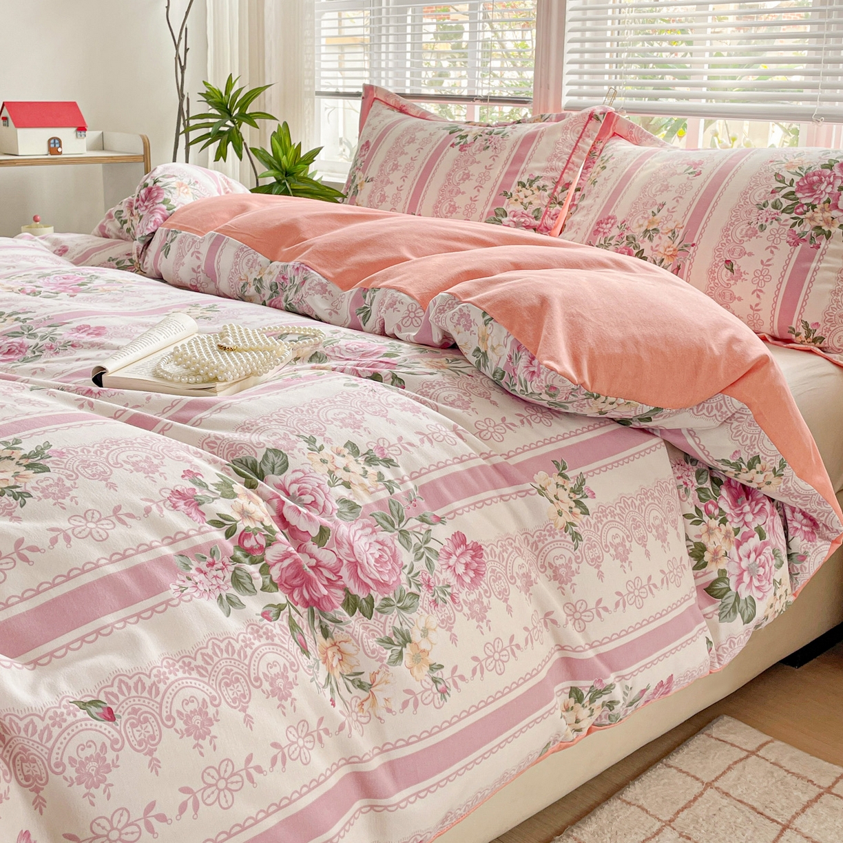 91家纺网 家纺一手货源 找家纺 纽缦家纺 2025新款全棉纯棉磨毛印花单被套 被套单件 法芙娜粉