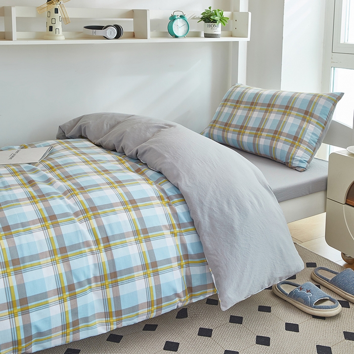 91家纺网 家纺一手货源 找家纺 恒科家纺 2025新款亲肤舒适小清新水洗棉四件套学生三件套-学生款宿舍三件套 莫妮兰