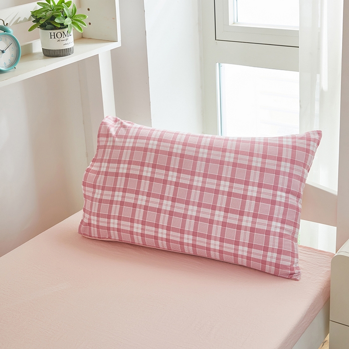 91家纺网 家纺一手货源 找家纺 恒科家纺 2025新款亲肤舒适小清新水洗棉四件套学生三件套-学生款宿舍三件套 蜜粉格