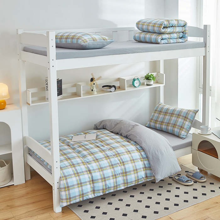 91家纺网 家纺一手货源 找家纺 恒科家纺 2025新款亲肤舒适小清新水洗棉四件套学生三件套-学生款宿舍三件套 莫妮兰