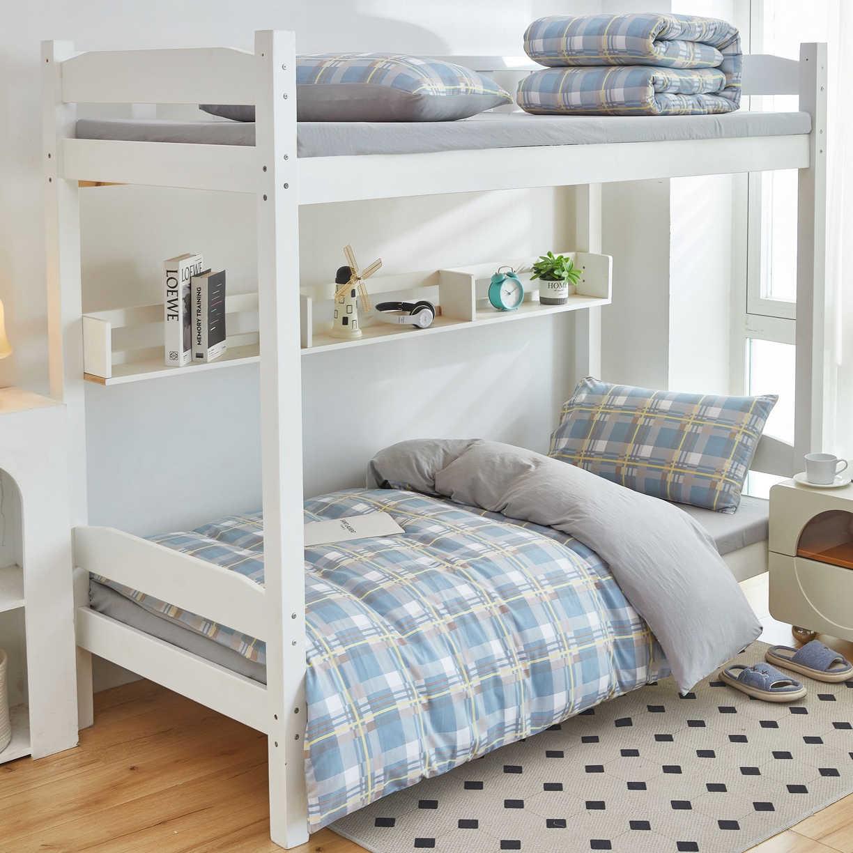 91家纺网 家纺一手货源 找家纺 恒科家纺 2025新款亲肤舒适小清新水洗棉四件套学生三件套-学生款宿舍三件套 品格