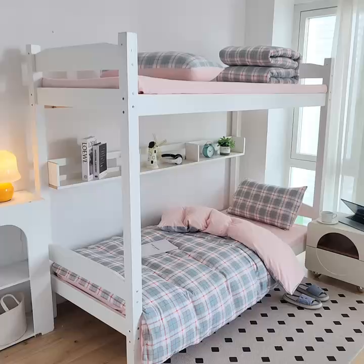 91家纺网 家纺一手货源 找家纺 恒科家纺 2025新款亲肤舒适小清新水洗棉四件套学生三件套-学生款宿舍三件套 格韵粉