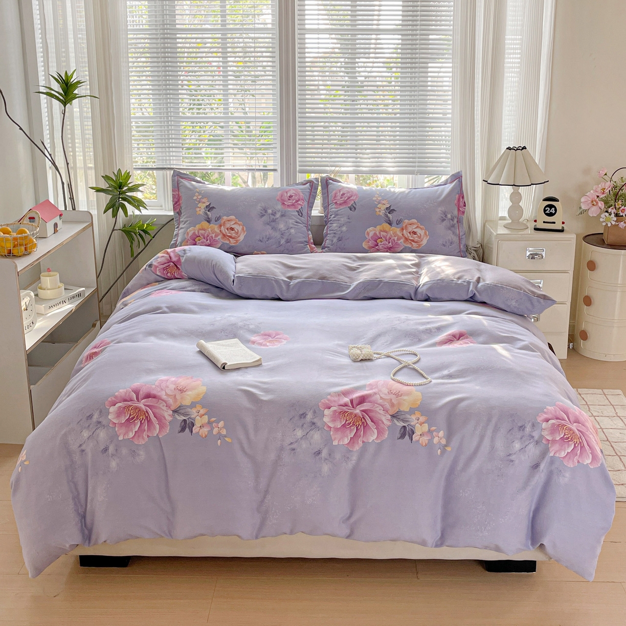 91家纺网 家纺一手货源 找家纺 纽缦家纺 2025新款全棉纯棉磨毛印花单被套 被套单件 吉娜风情蓝