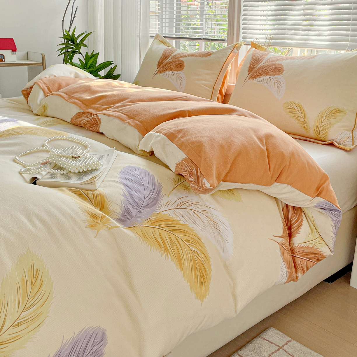 91家纺网 家纺一手货源 找家纺 纽缦家纺 2025新款全棉纯棉磨毛印花单被套 被套单件 加州阳光米