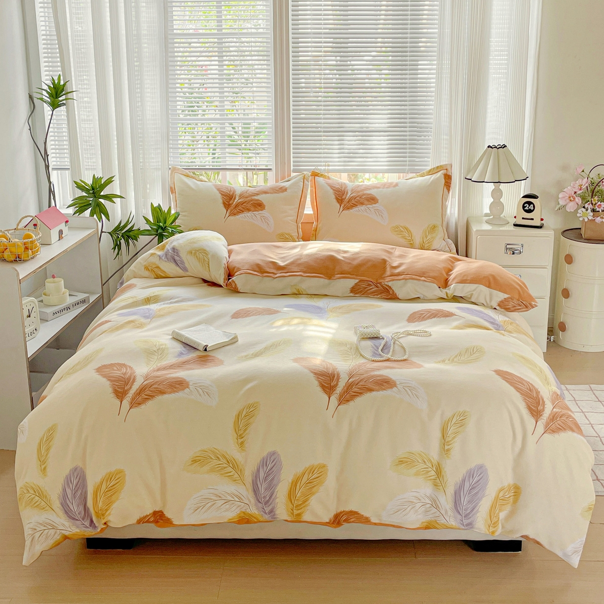 91家纺网 家纺一手货源 找家纺 纽缦家纺 2025新款全棉纯棉磨毛印花单被套 被套单件 加州阳光米