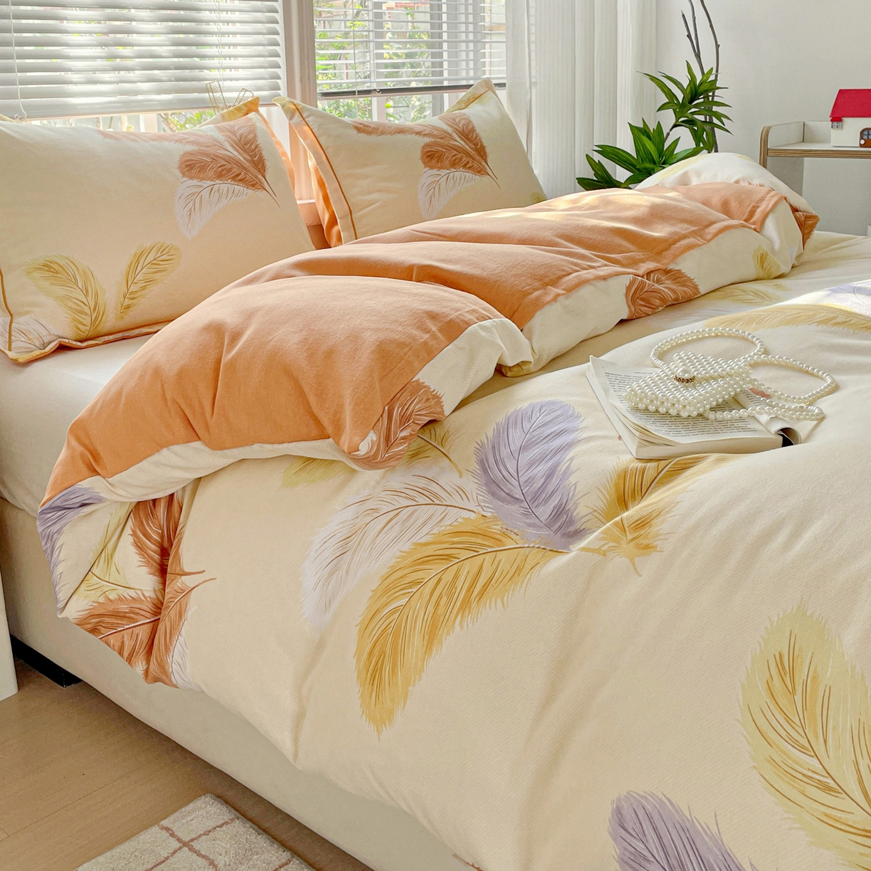 91家纺网 家纺一手货源 找家纺 纽缦家纺 2025新款全棉纯棉磨毛印花单被套 被套单件 加州阳光米