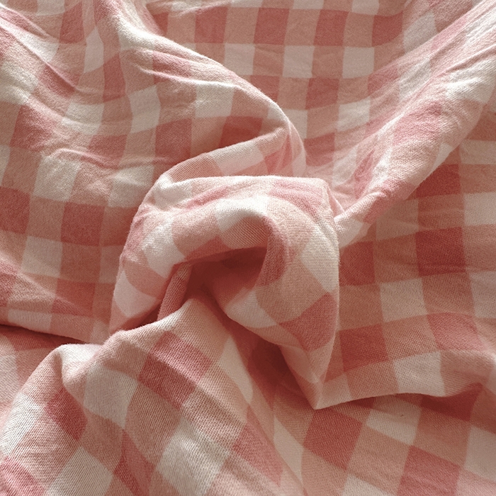 91家纺网 家纺一手货源 找家纺 冕悠家纺 2025新款少女心加厚超柔皱皱小花边水洗棉四件套（加微信提供买家秀 ） 公主-粉格