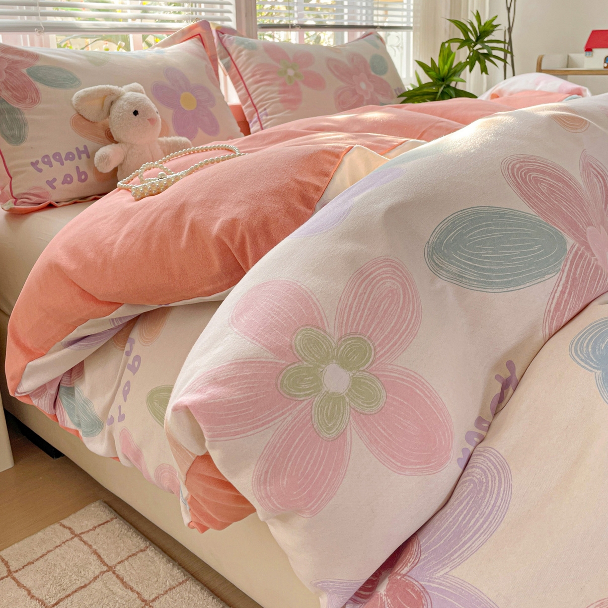 91家纺网 家纺一手货源 找家纺 纽缦家纺 2025新款全棉纯棉磨毛印花单被套 被套单件 洛城时光