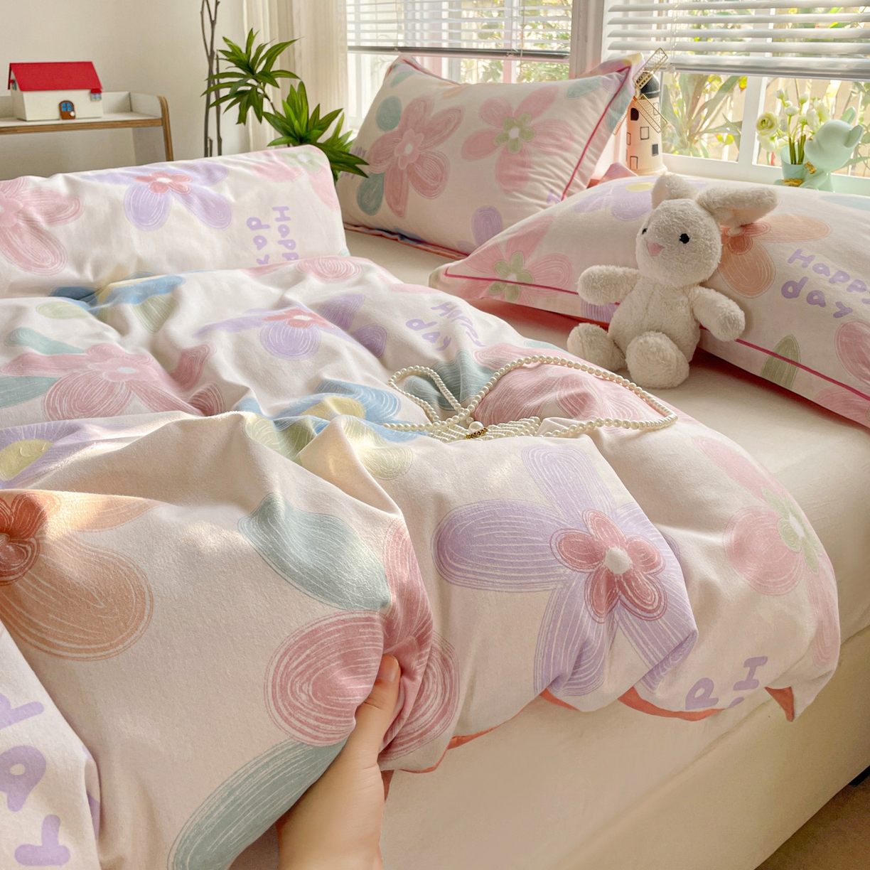 91家纺网 家纺一手货源 找家纺 纽缦家纺 2025新款全棉纯棉磨毛印花单被套 被套单件 洛城时光