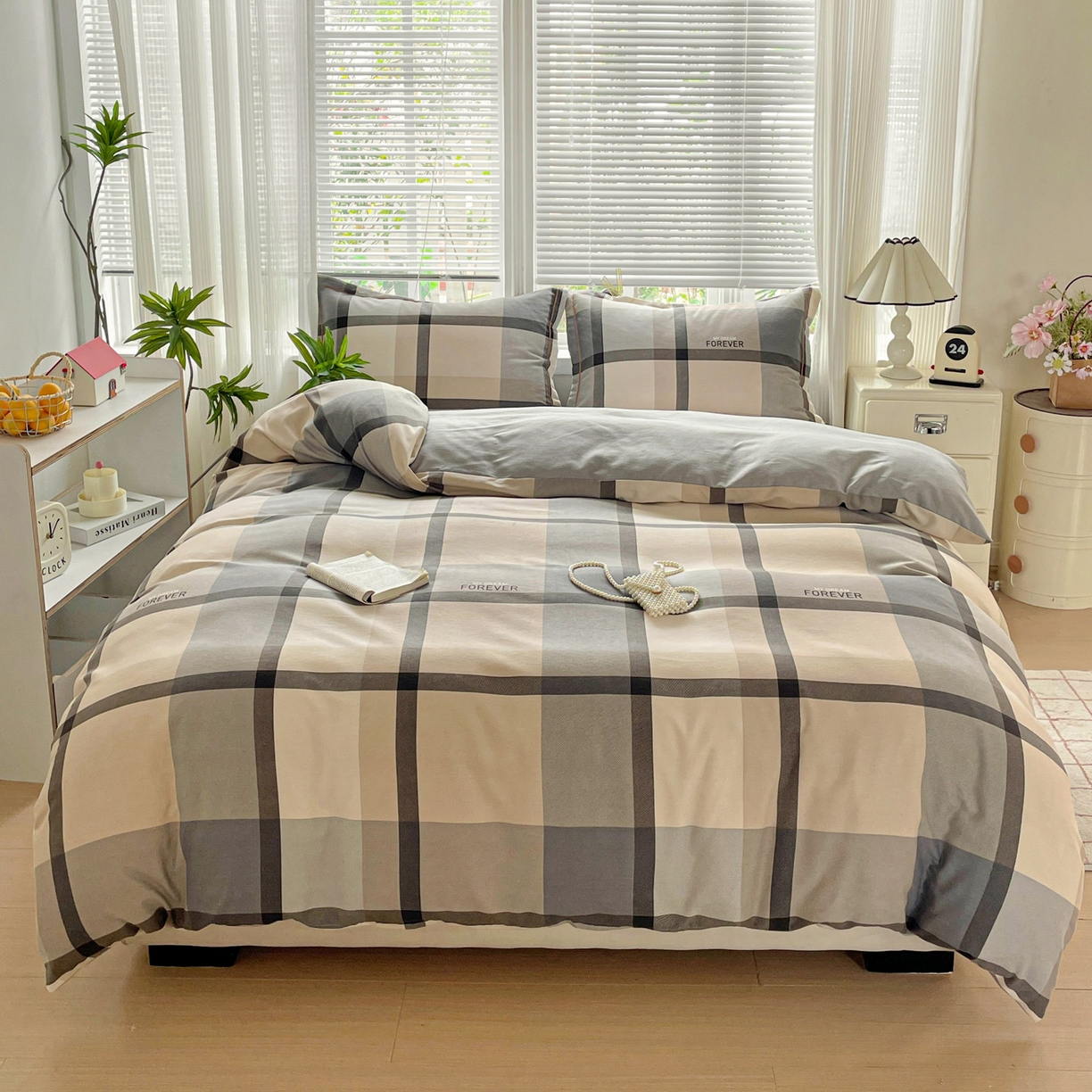 91家纺网 家纺一手货源 找家纺 纽缦家纺 2025新款全棉纯棉磨毛印花单被套 被套单件 曼迪咖