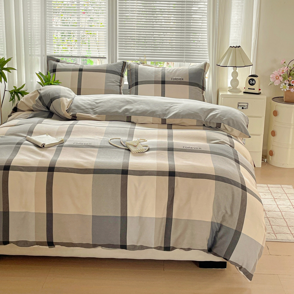 91家纺网 家纺一手货源 找家纺 纽缦家纺 2025新款全棉纯棉磨毛印花单被套 被套单件 曼迪咖