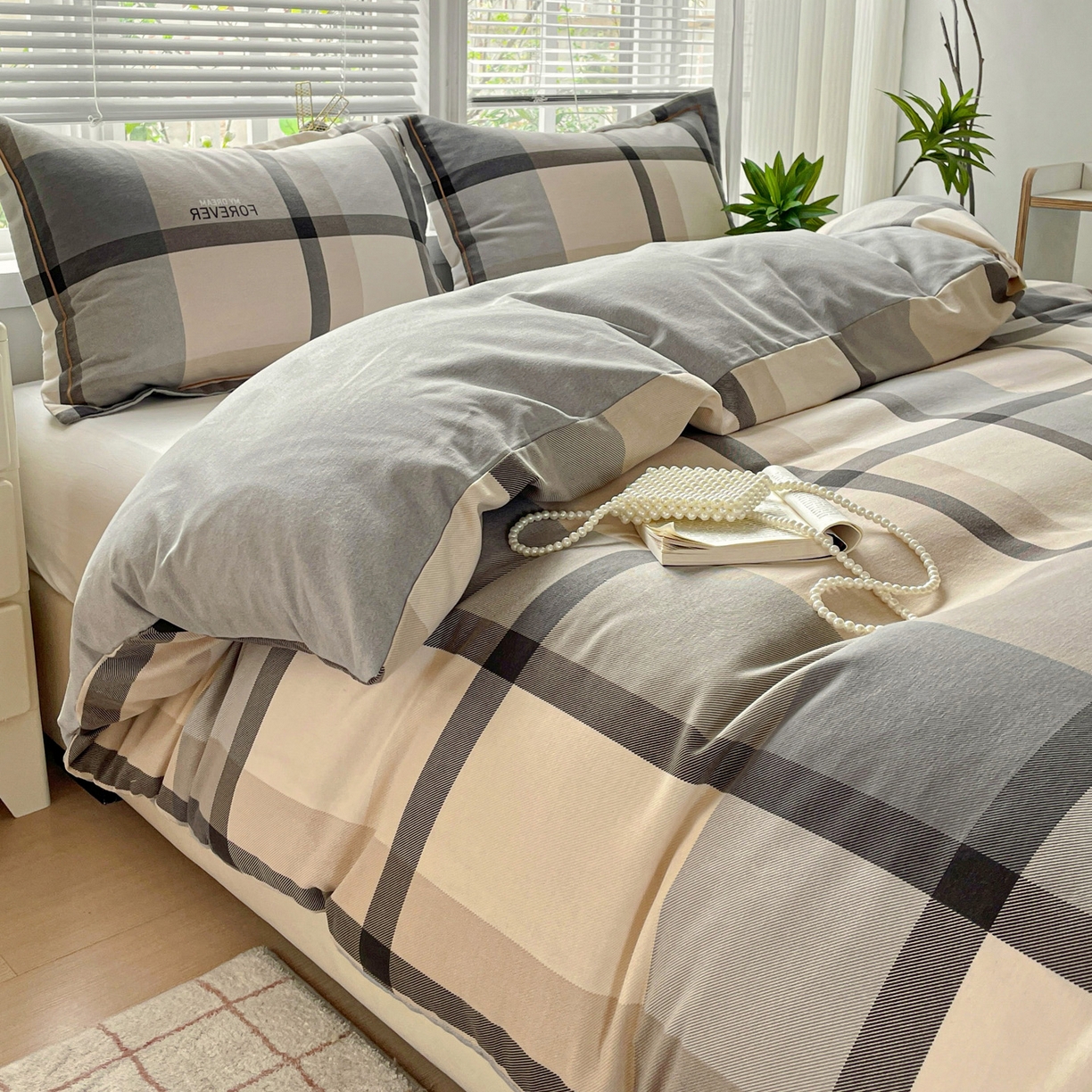 91家纺网 家纺一手货源 找家纺 纽缦家纺 2025新款全棉纯棉磨毛印花单被套 被套单件 曼迪咖