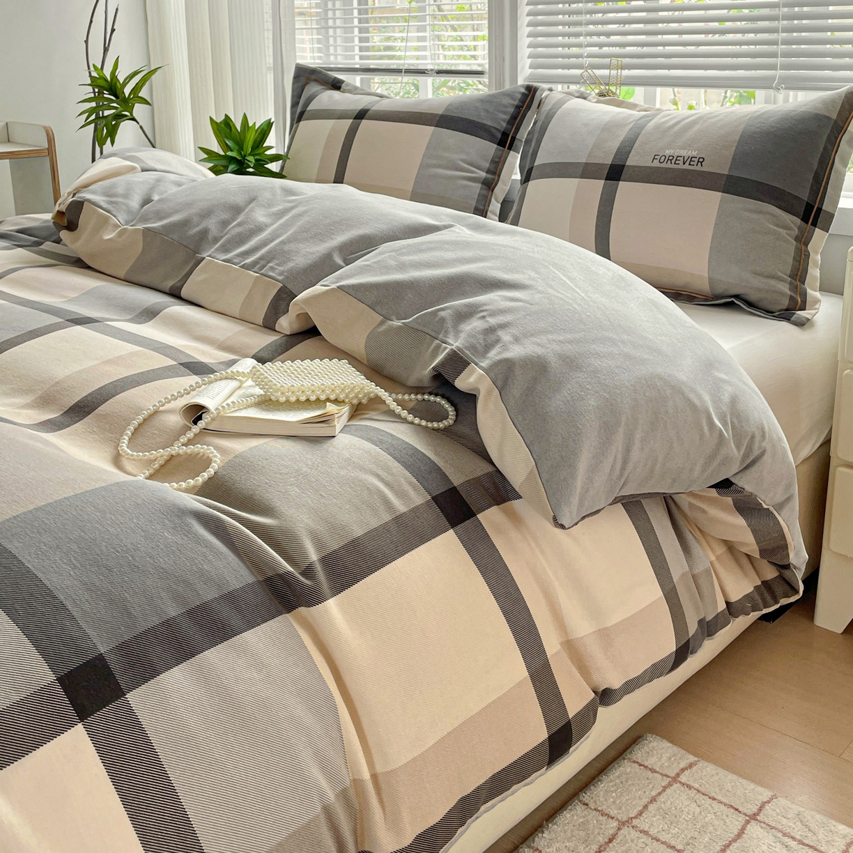 91家纺网 家纺一手货源 找家纺 纽缦家纺 2025新款全棉纯棉磨毛印花单被套 被套单件 曼迪咖