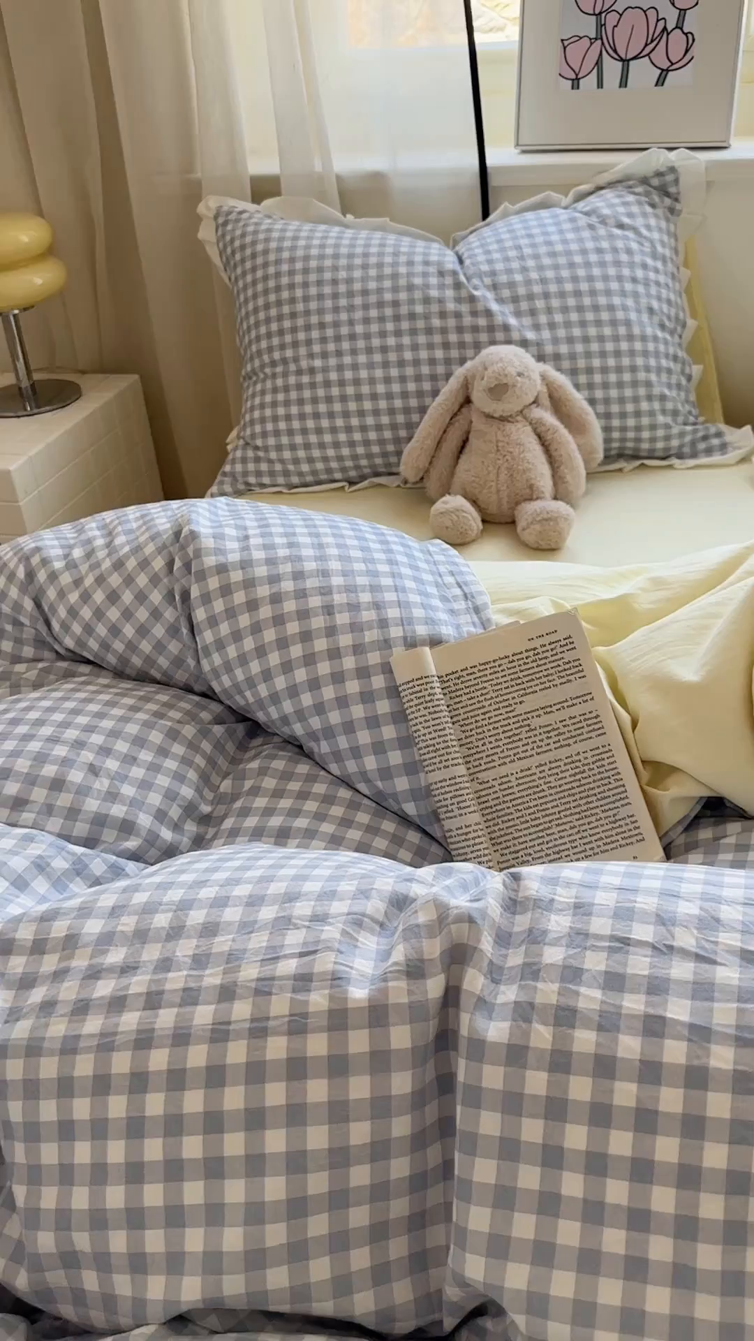 91家纺网 家纺一手货源 找家纺 冕悠家纺 2025新款少女心加厚超柔皱皱小花边水洗棉四件套（加微信提供买家秀 ） 公主-蓝格