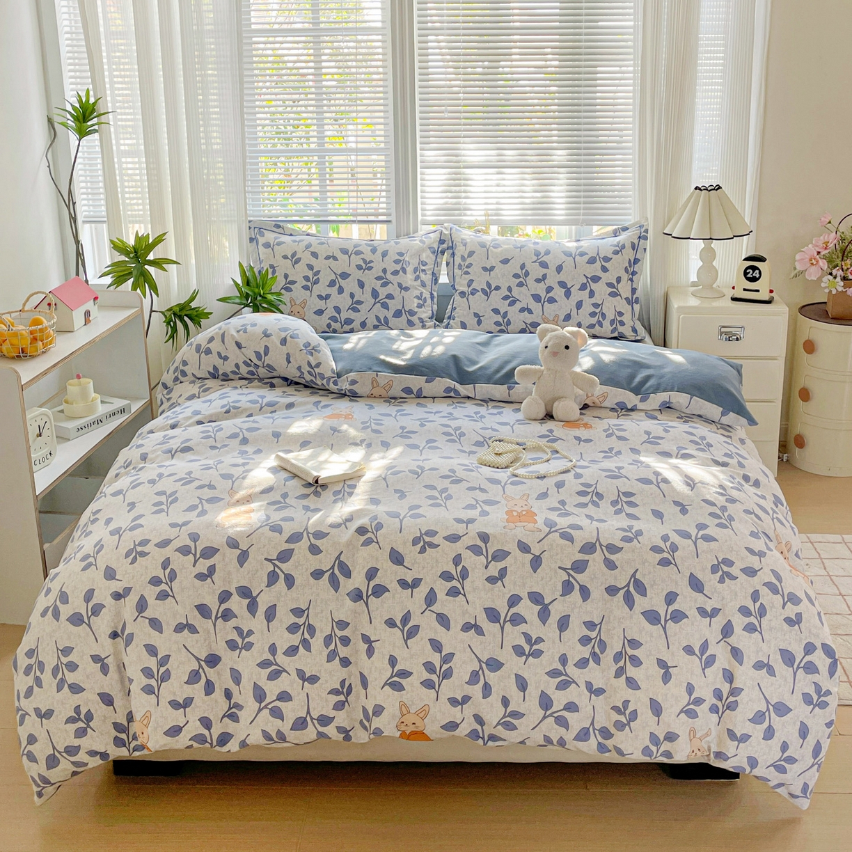 91家纺网 家纺一手货源 找家纺 纽缦家纺 2025新款全棉纯棉磨毛印花单被套 被套单件 童画小兔