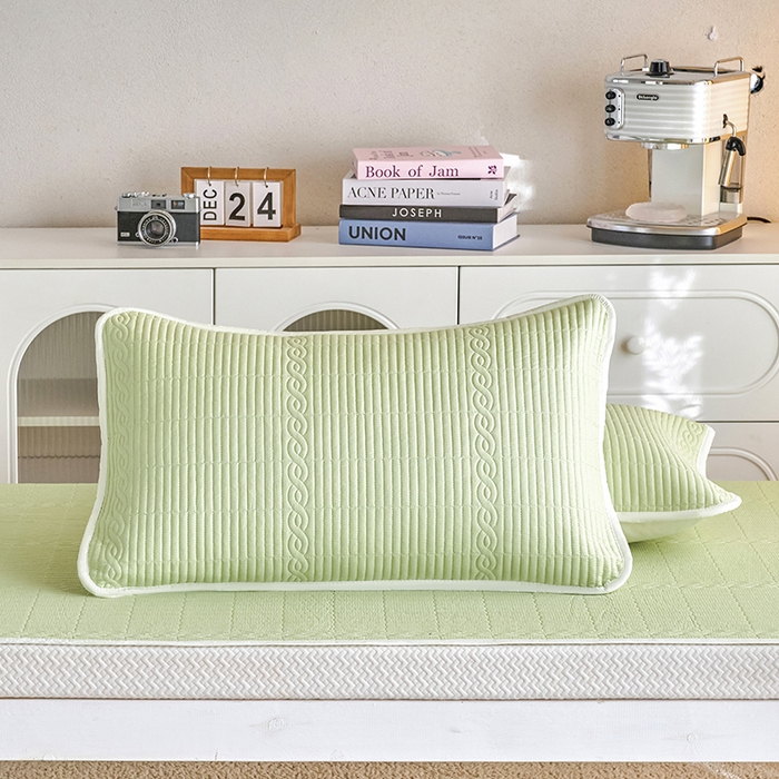 91家纺网 家纺一手货源 找家纺 （总）X猫先生 2025新款全棉学生床盖纯色夹棉床单床护垫少女风撞色-糖果系列