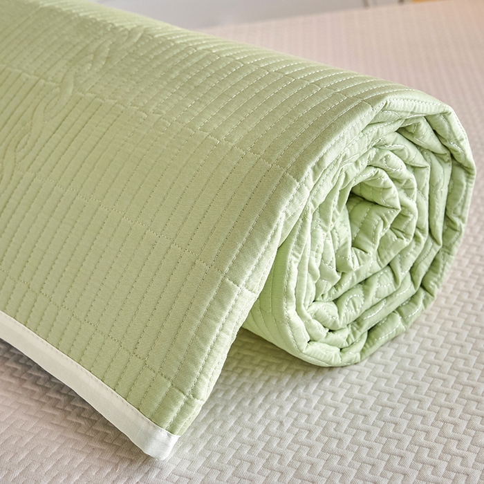 91家纺网 家纺一手货源 找家纺 （总）X猫先生 2025新款全棉学生床盖纯色夹棉床单床护垫少女风撞色-糖果系列