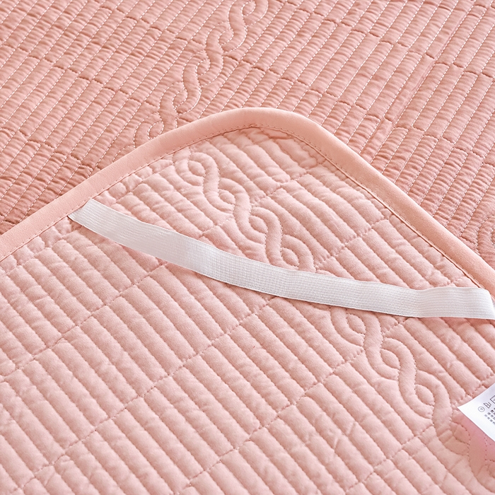 91家纺网 家纺一手货源 找家纺 X猫先生 2025新款全棉学生床盖纯色夹棉床单床护垫少女风撞色-糖果系列 糖果-豆沙粉