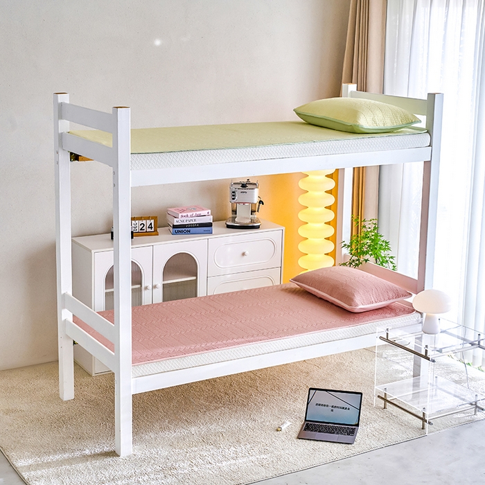 91家纺网 家纺一手货源 找家纺 X猫先生 2025新款全棉学生床盖纯色夹棉床单床护垫少女风撞色-糖果系列 糖果-豆沙粉