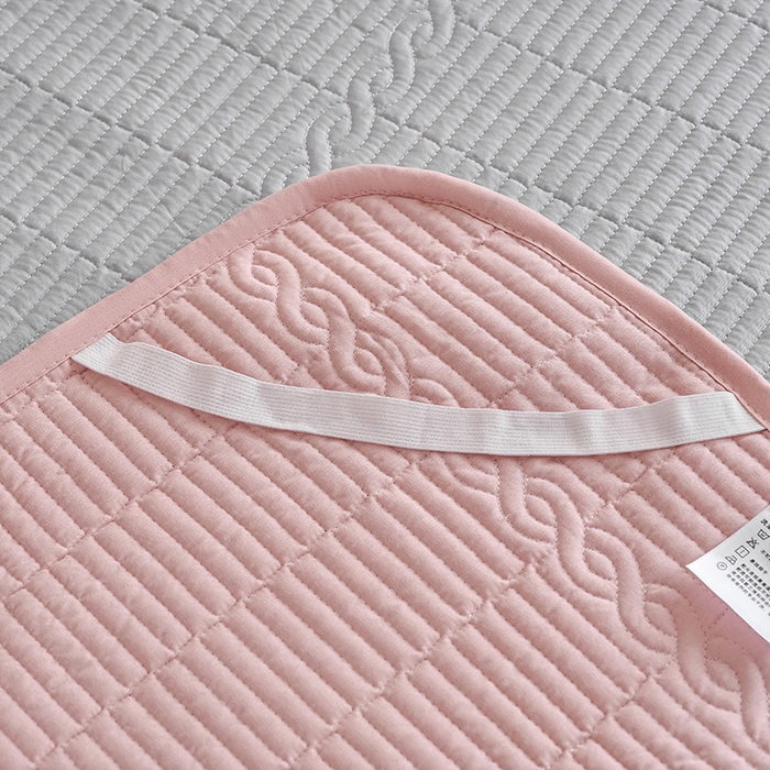 91家纺网 家纺一手货源 找家纺 X猫先生 2025新款全棉学生床盖纯色夹棉床单床护垫少女风撞色-糖果系列 糖果-梧桐灰