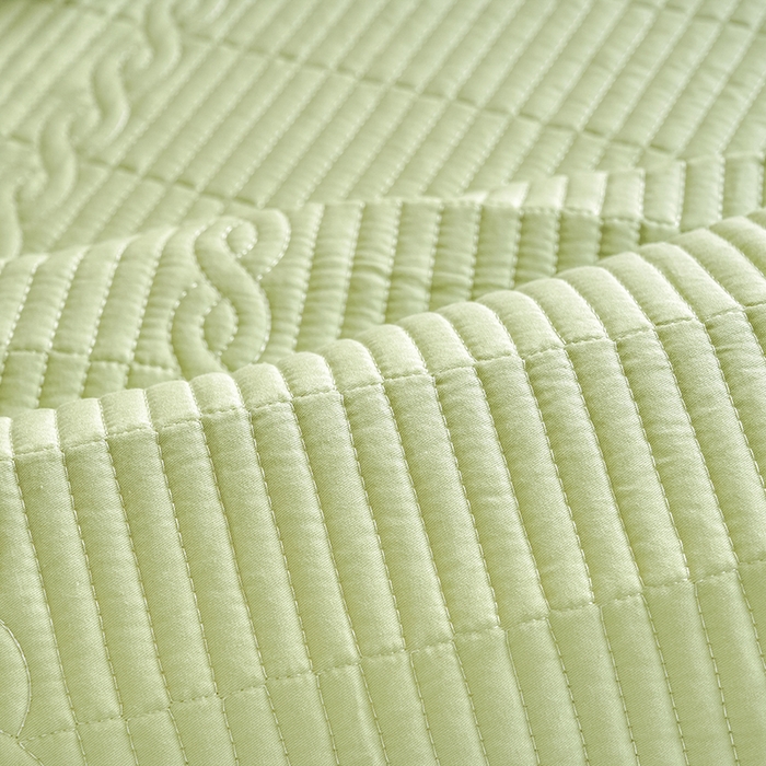 91家纺网 家纺一手货源 找家纺 X猫先生 2025新款全棉学生床盖纯色夹棉床单床护垫少女风撞色-糖果系列 糖果-嫩绿