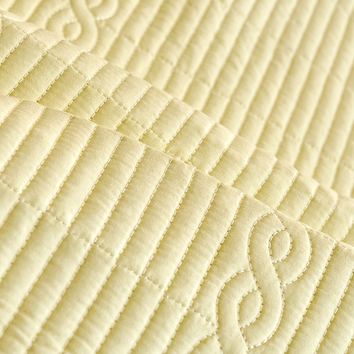 91家纺网 家纺一手货源 找家纺 X猫先生 2025新款全棉学生床盖纯色夹棉床单床护垫少女风撞色-糖果系列 糖果-月光黄