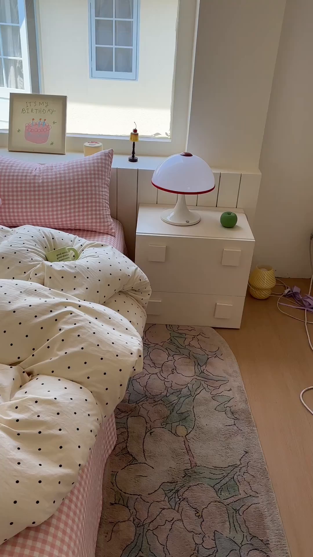 91家纺网 家纺一手货源 找家纺 冕悠家纺 2025新款少女心超柔加厚混搭格子水洗棉四件套（加微信提供买家秀 ） 米点+粉格