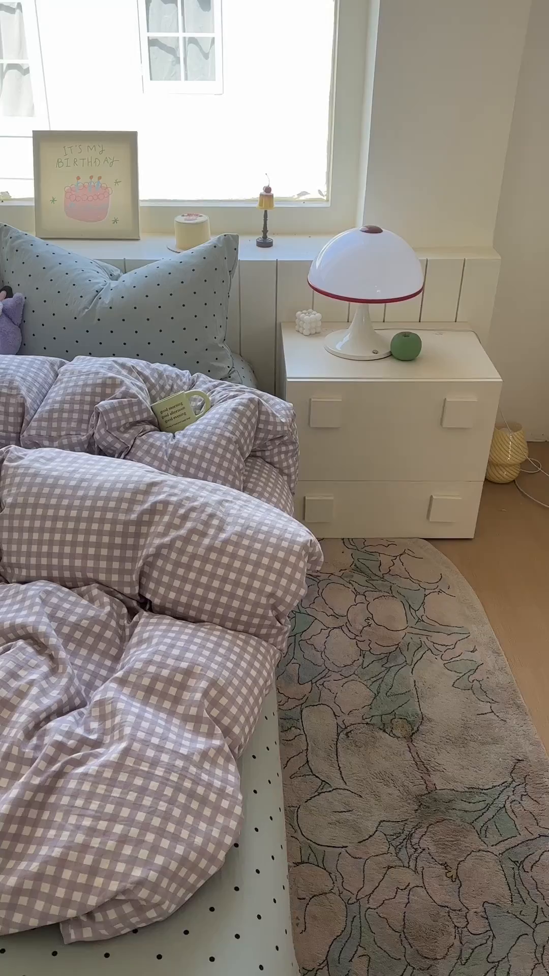 91家纺网 家纺一手货源 找家纺 冕悠家纺 2025新款少女心超柔加厚混搭格子水洗棉四件套（加微信提供买家秀 ） 紫格+蓝点