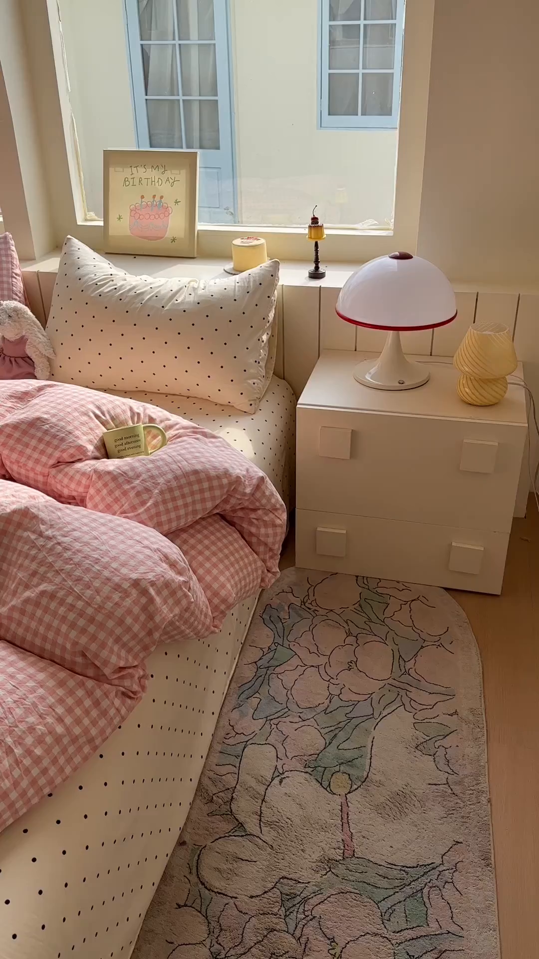 91家纺网 家纺一手货源 找家纺 冕悠家纺 2025新款少女心超柔加厚混搭格子水洗棉单品被套 粉格+米点