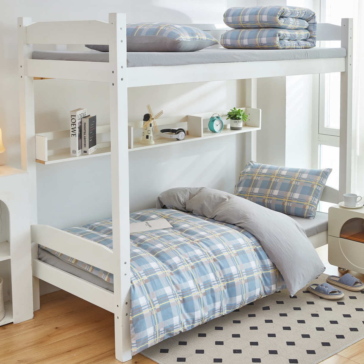 91家纺网 家纺一手货源 找家纺 （总）恒科家纺 2025新款亲肤舒适小清新水洗棉四件套学生三件套-学生款宿舍三件套