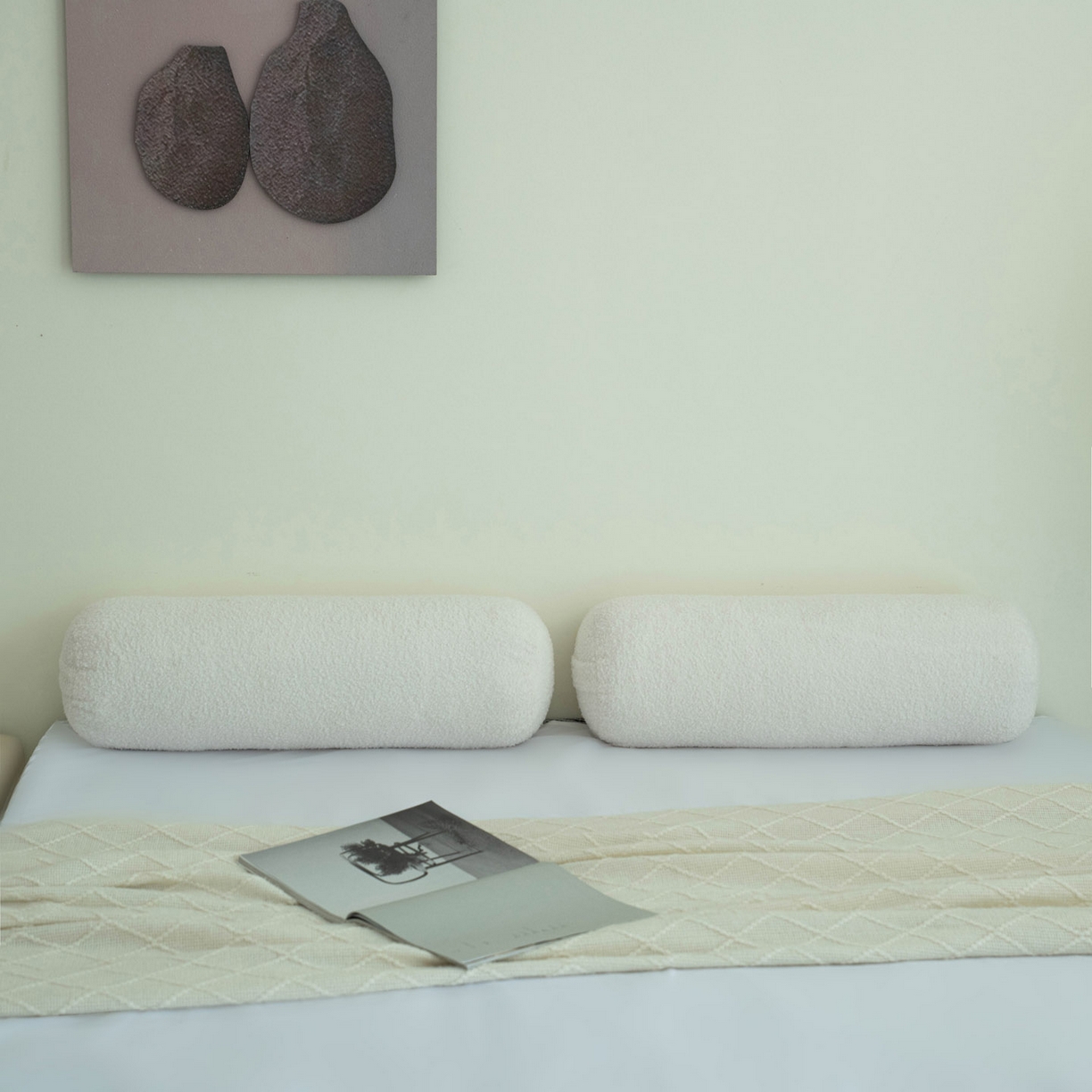 91家纺网 家纺一手货源 找家纺 美达人  2025新款泰迪绒靠背 白色