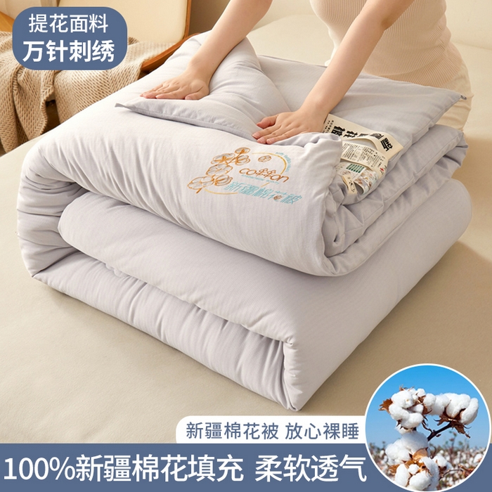 91家纺网 家纺一手货源 找家纺 （总）西域种棉人·千百笠 2025新款新疆棉花洛风提花绣花棉花被冬被被芯春秋被四季
