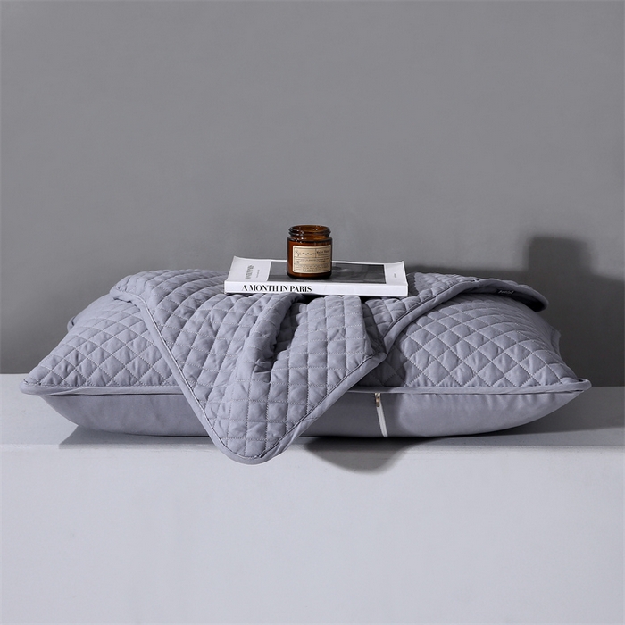 91家纺网 家纺一手货源 找家纺 诺享家纺 2025新款枕芯隔离层枕套单枕套枕套单件 全包绗缝灰色