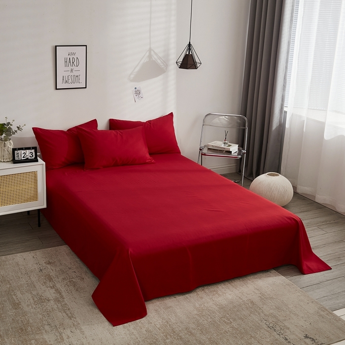 91家纺网 家纺一手货源 找家纺 （总）啊雅家居 2025新款ins简约纯色亲肤磨毛系列-单床单床单单件单品床单