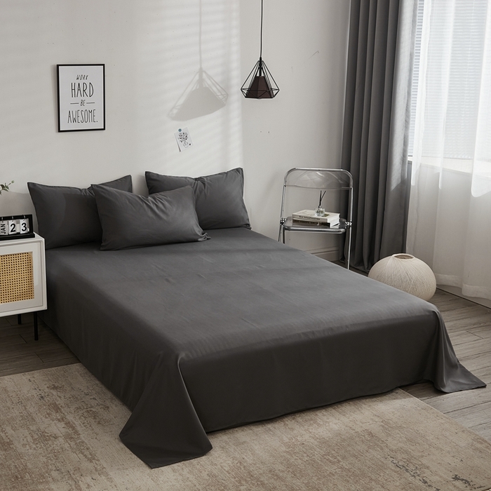 91家纺网 家纺一手货源 找家纺 （总）啊雅家居 2025新款ins简约纯色亲肤磨毛系列-单床单床单单件单品床单