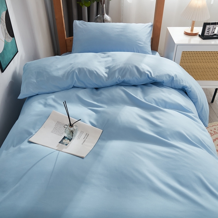 91家纺网 家纺一手货源 找家纺 啊雅家居 2025新款ins简约纯色亲肤磨毛单被套可订制logo-单被套被套单件单品被套 天空兰