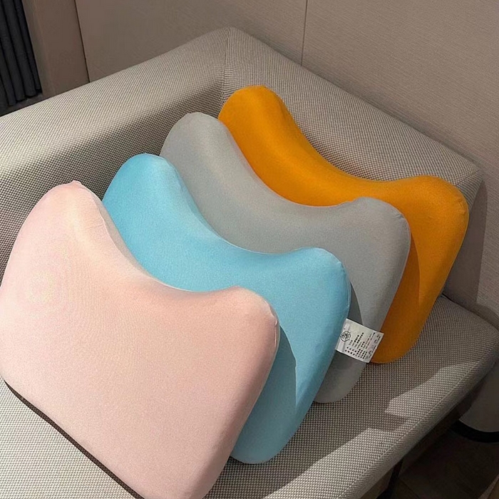 91家纺网 家纺一手货源 找家纺 诺享家纺 2025新款马卡龙色嘟嘟记忆枕枕头枕芯 奶油蓝 50x35x9cm/只