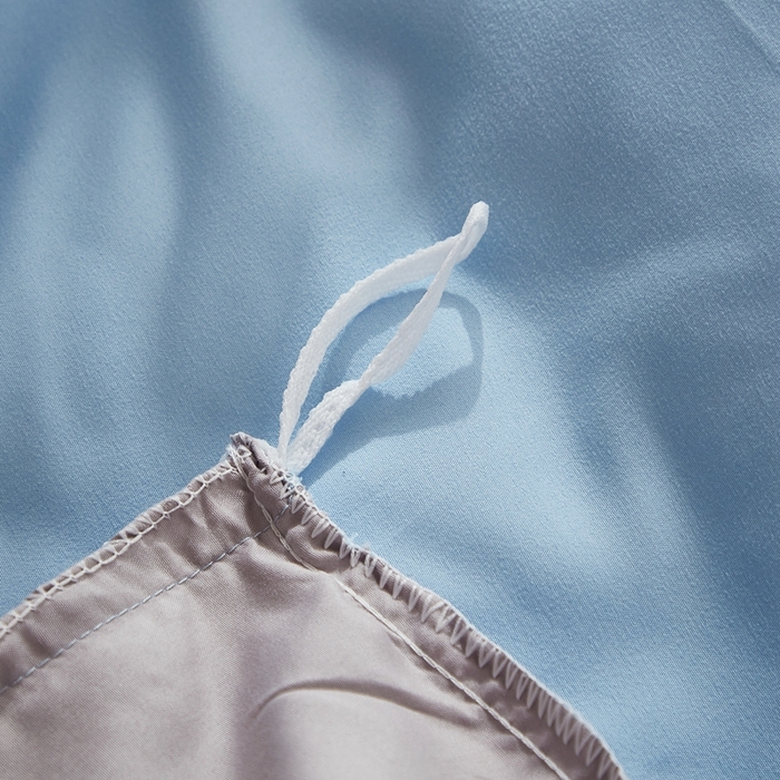 91家纺网 家纺一手货源 找家纺 啊雅家居 2025新款ins简约纯色亲肤磨毛单被套可订制logo-单被套被套单件单品被套 天空兰加浅灰