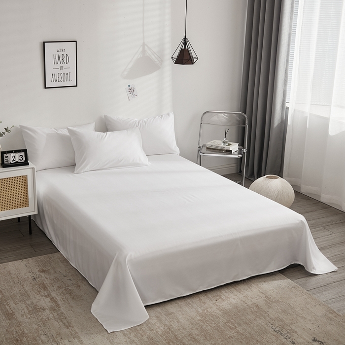 91家纺网 家纺一手货源 找家纺 （总）啊雅家居 2025新款ins简约纯色亲肤磨毛系列-单床单床单单件单品床单