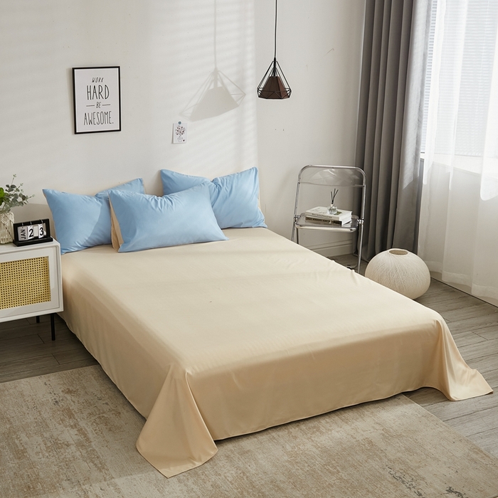 91家纺网 家纺一手货源 找家纺 啊雅家居 2025新款ins简约纯色亲肤磨毛系列-单床单床单单件单品床单 黄