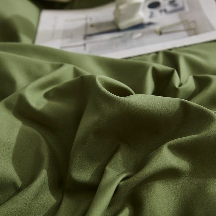 91家纺网 家纺一手货源 找家纺 啊雅家居 2025新款ins简约学生宿舍双拼纯色磨毛四件套可订制logo 草绿