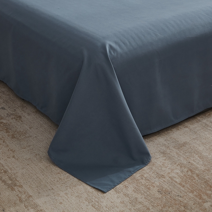 91家纺网 家纺一手货源 找家纺 啊雅家居 2025新款ins简约学生宿舍双拼纯色磨毛四件套可订制logo 克莱因蓝加浅蓝灰